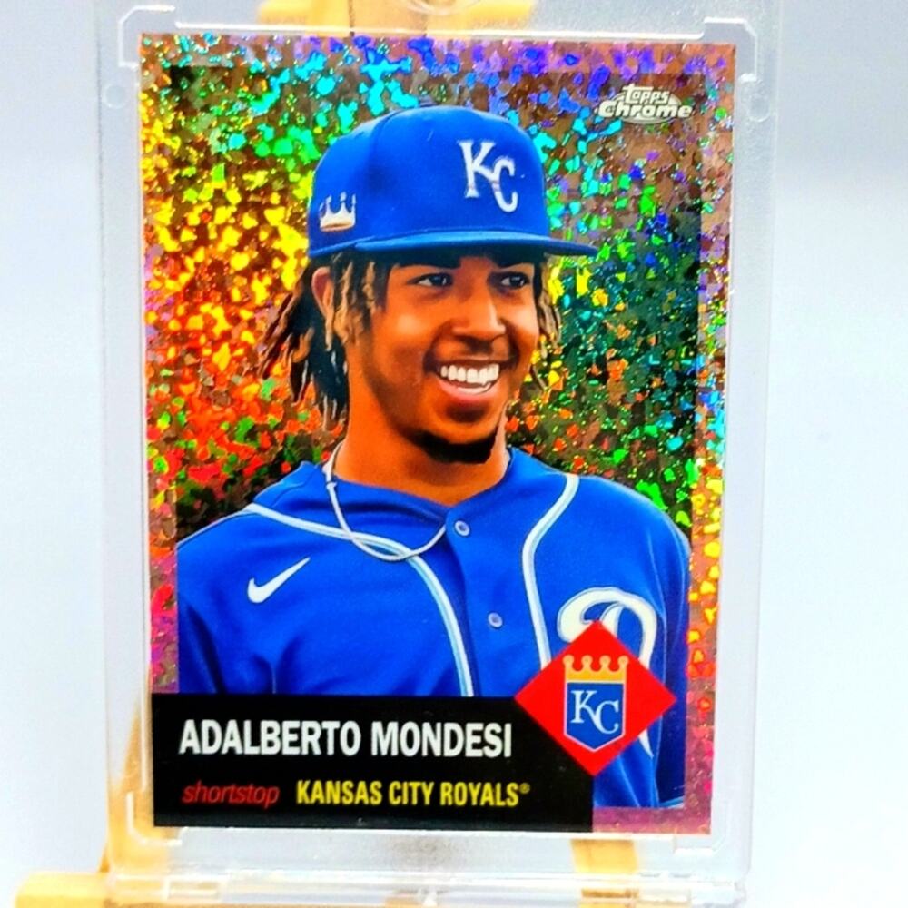 SP 51/75  Adalberto Mondesi Topps Chrome Rose Gold Speckled Refractor #102